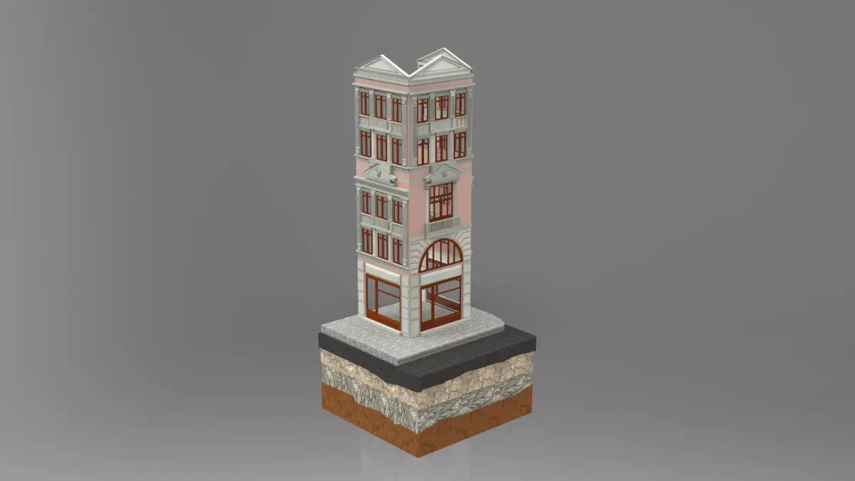 Old Istanbul City Building 008 3D model