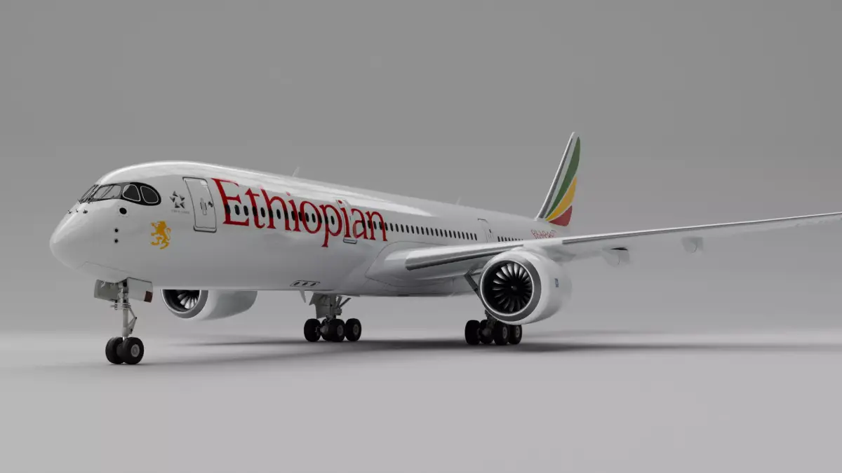 Airbus A350 3D model buy