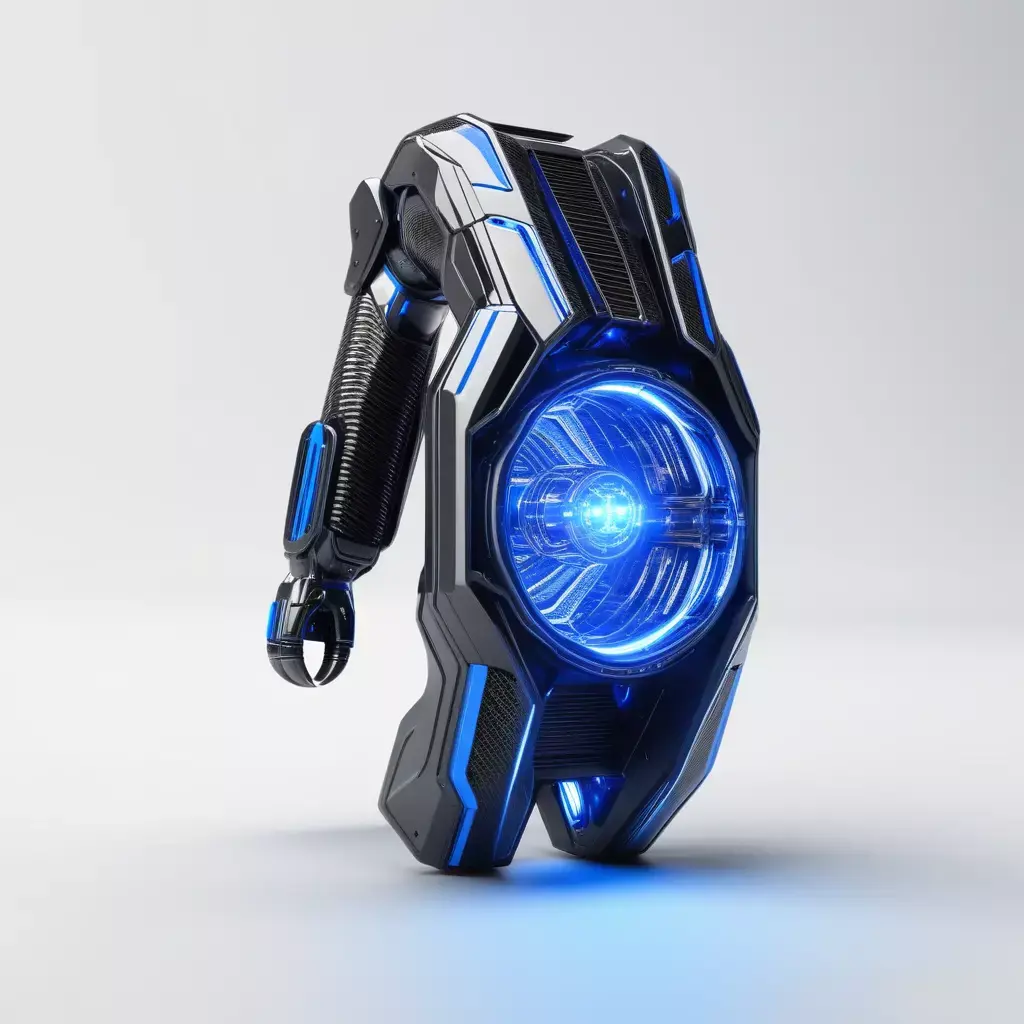 SciFi Gauntlet with Blue Energy Conduits 3D model