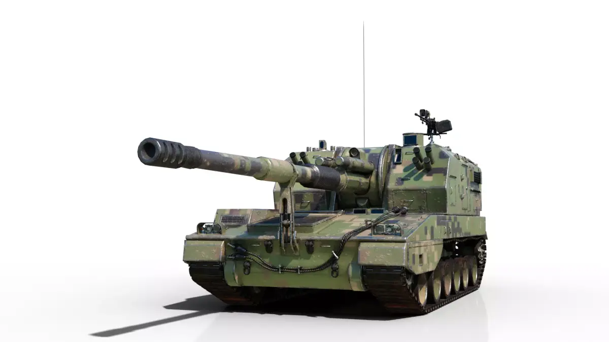 4 coatings of PLA Army PLZ05 155mm Self-Propelled Howitzer Low-poly 3D model