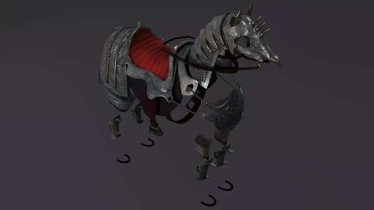 Horse armor PBR Low-poly 3D model