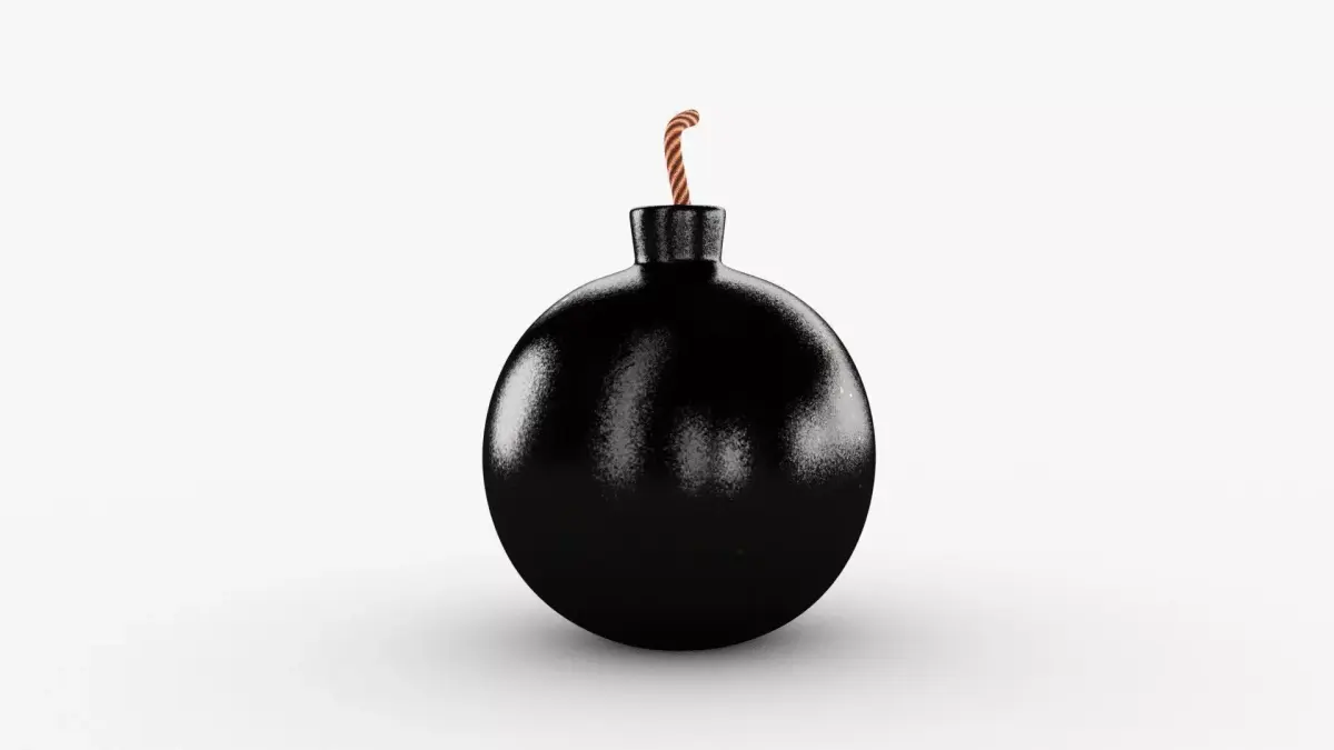  A Bomb with a wick Free low-poly 3D model