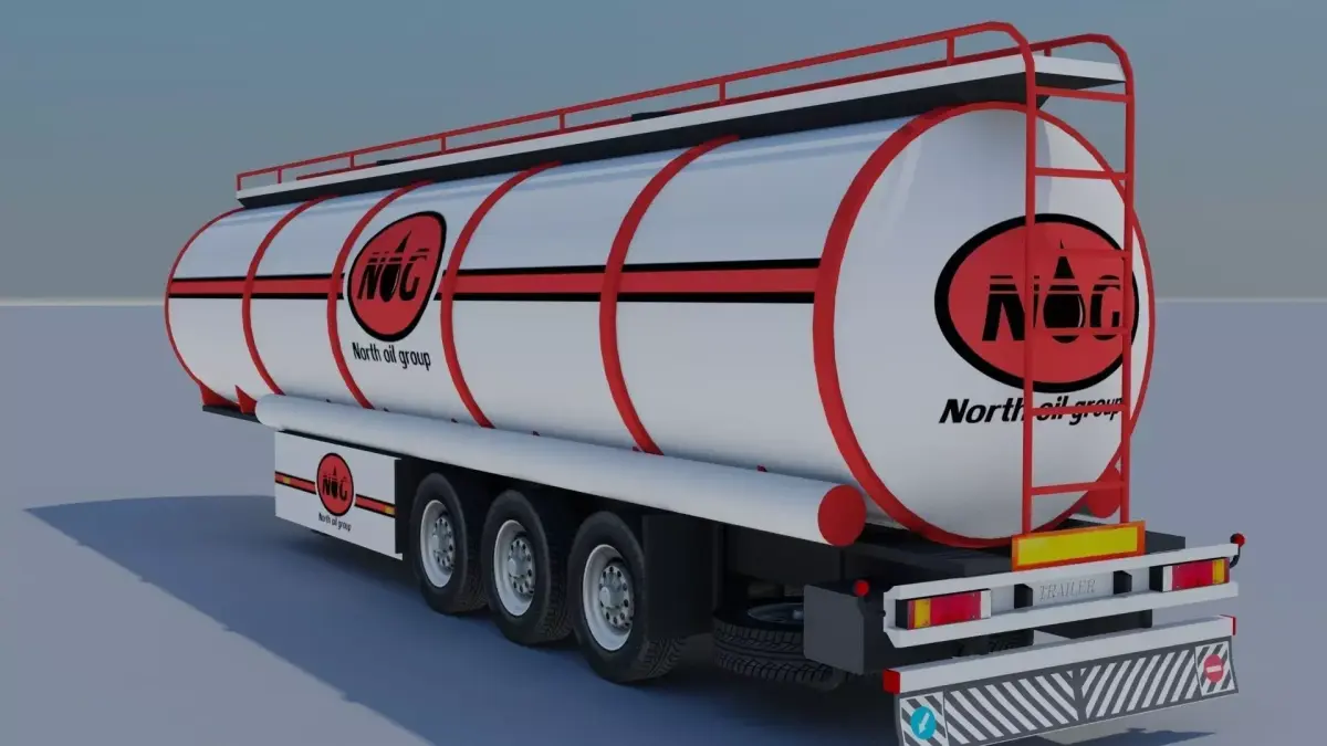 Trailer-fuel tank Low-poly 3D model