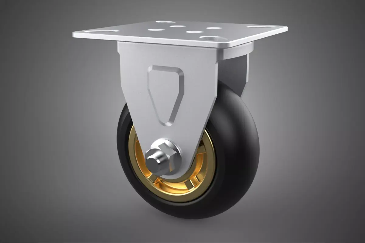HEAVY DUTY BRACKET FIXED RIGID CASTER CASTOR ROLLER WHEEL TIRE 3D model