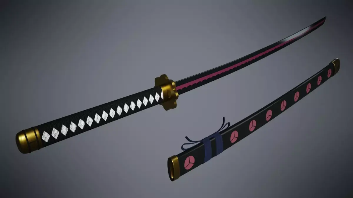 Katana Samurai Sword Shusui Zoro One Piece 3D model