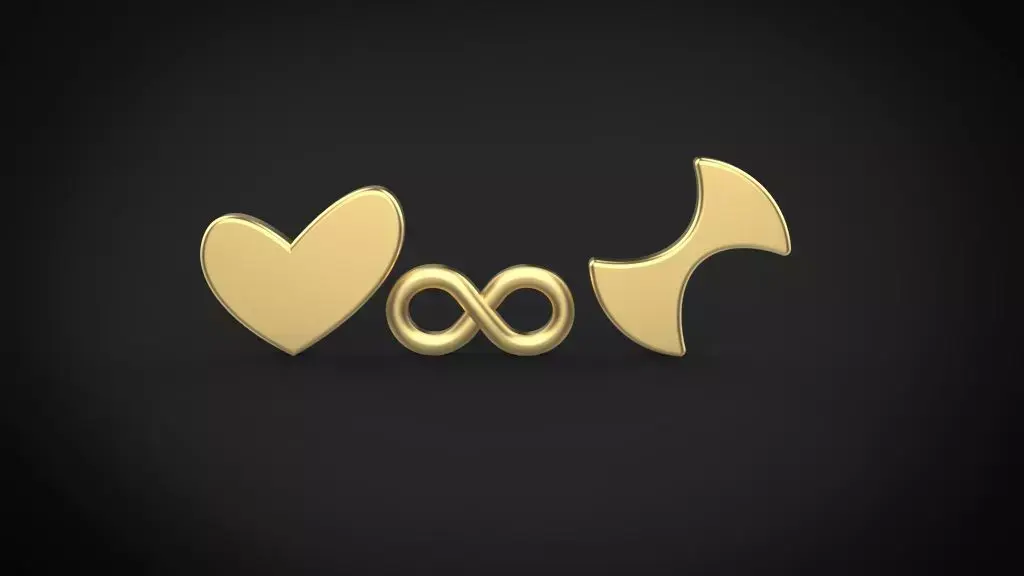 infinity-heart-circle part for pendant and earing model 3D print model