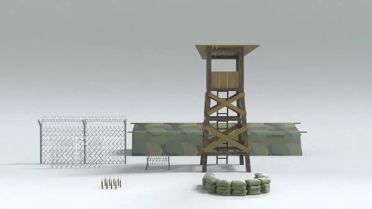 laos Game Guard Tower Control Point Low-poly 3D model