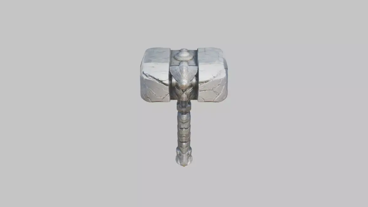 Medieval Lowpoly Gigantic Battle hammer Stone Low-poly 3D model