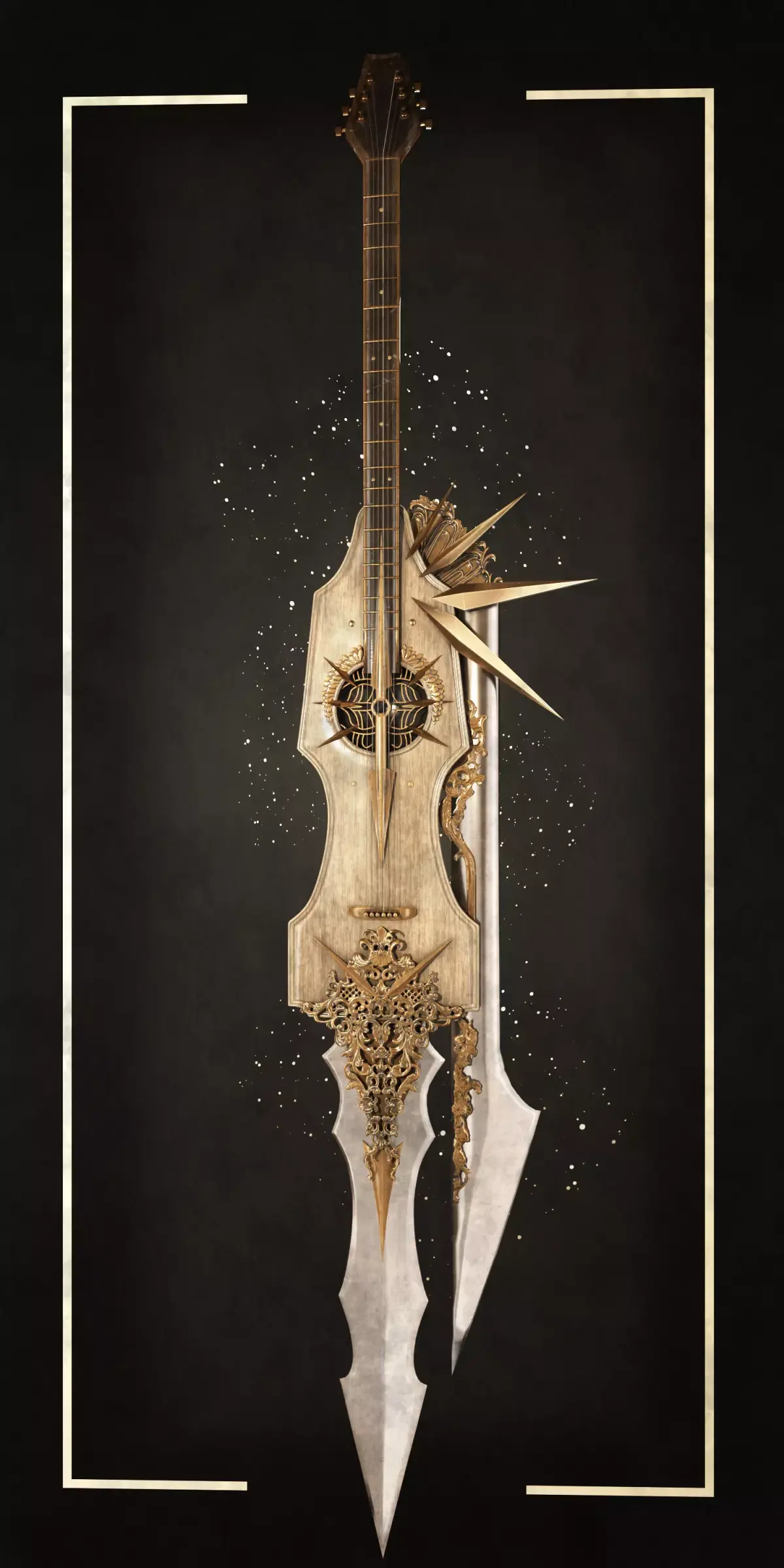 Violin Weapon Low-poly 3D model