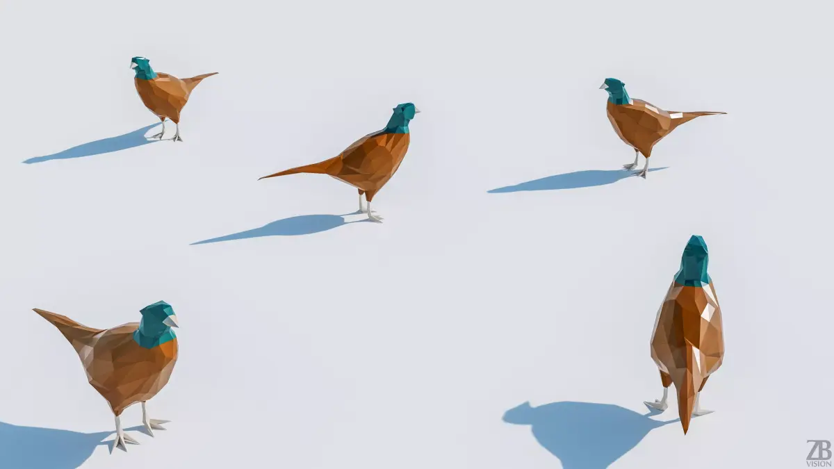 Lowpoly Pheasant 001 3D model