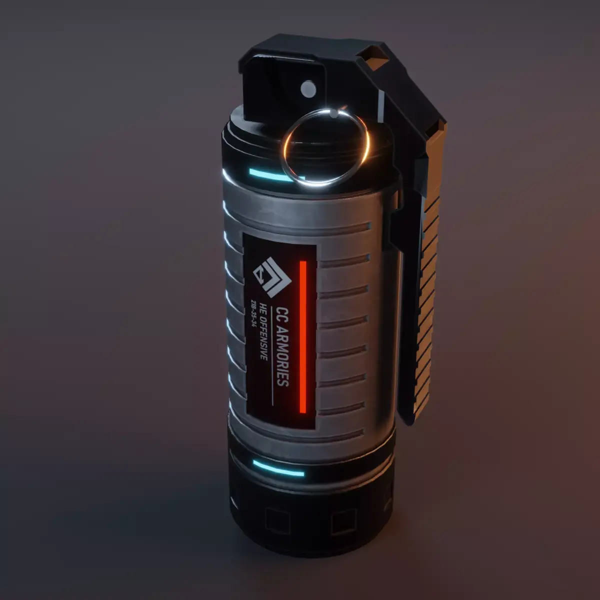Scifi Grenade Low-poly 3D model purchase