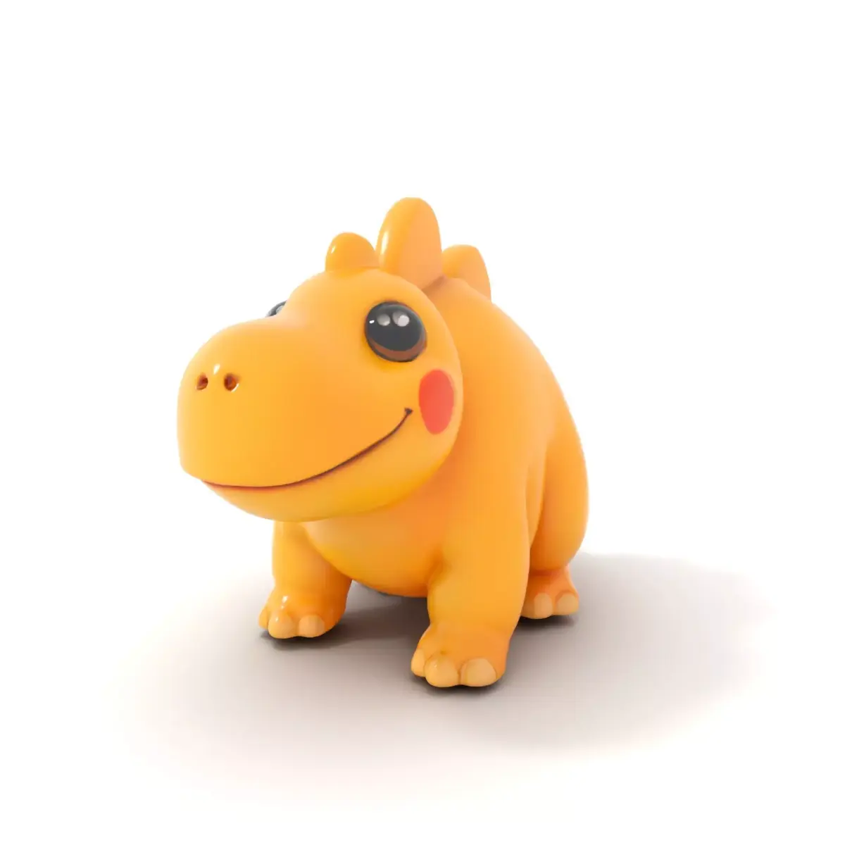 Cartoon Dinosaur Model Pack  Cute Yellow Stegosaurus Low-poly 3D model