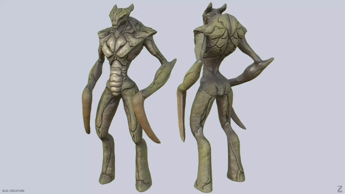 Bug creature Low-poly 3D model