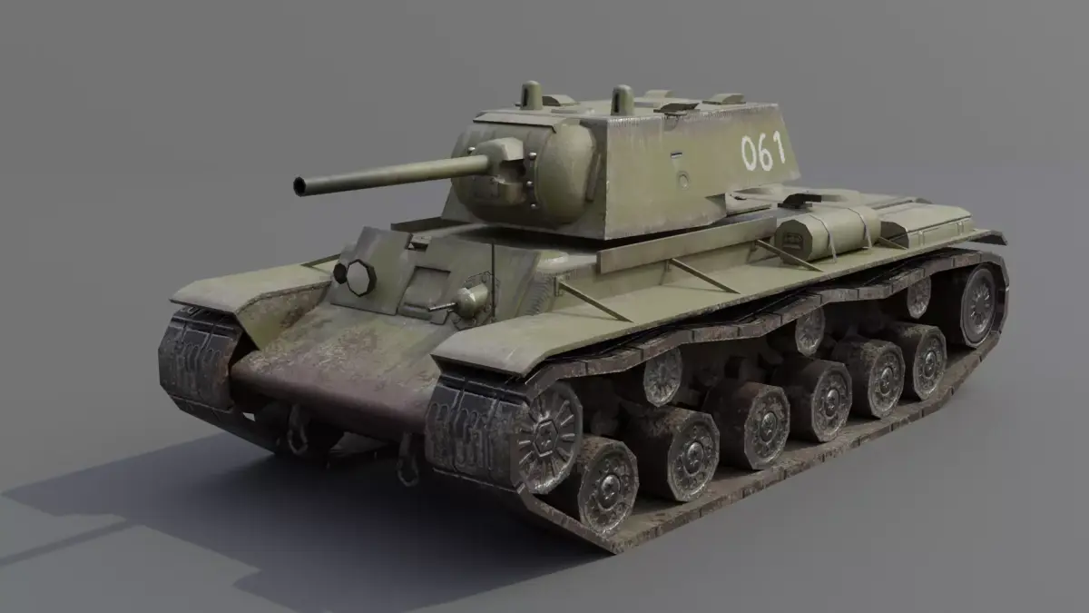 KV-1 ZiS-5 Heavy Tank  Low-poly 3D model