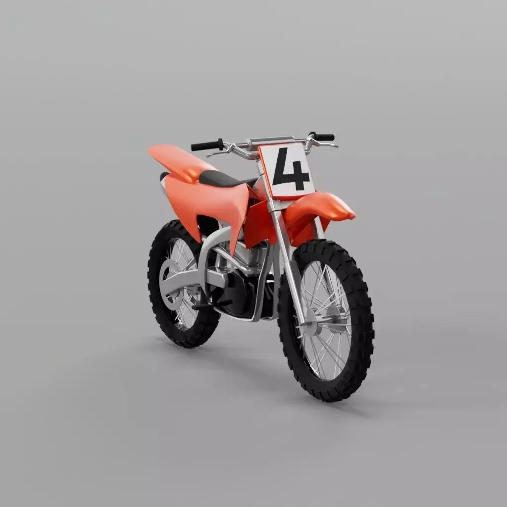 Dirtbike Low Poly  Free low-poly 3D model