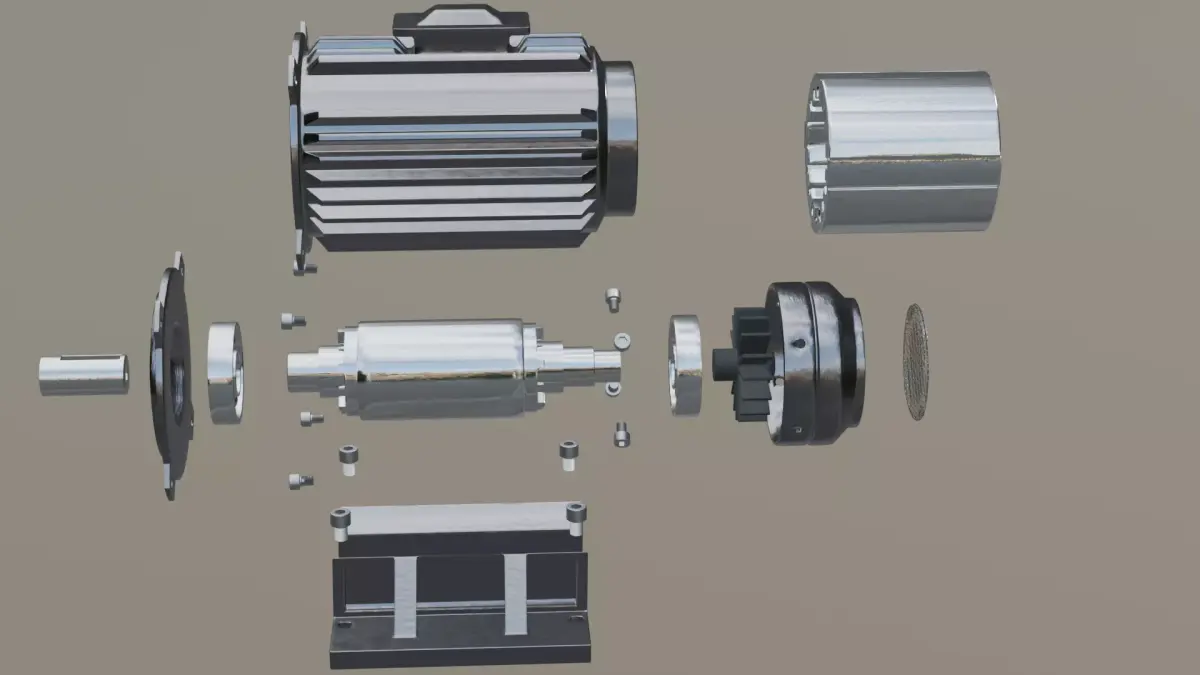 High Precision Three-Phase Asynchronous Motor Exploded Animation 3D model