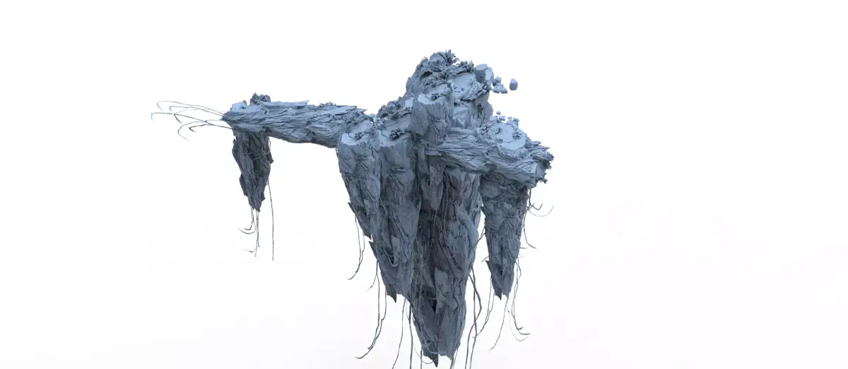 floating Asian mountain 5 3D model