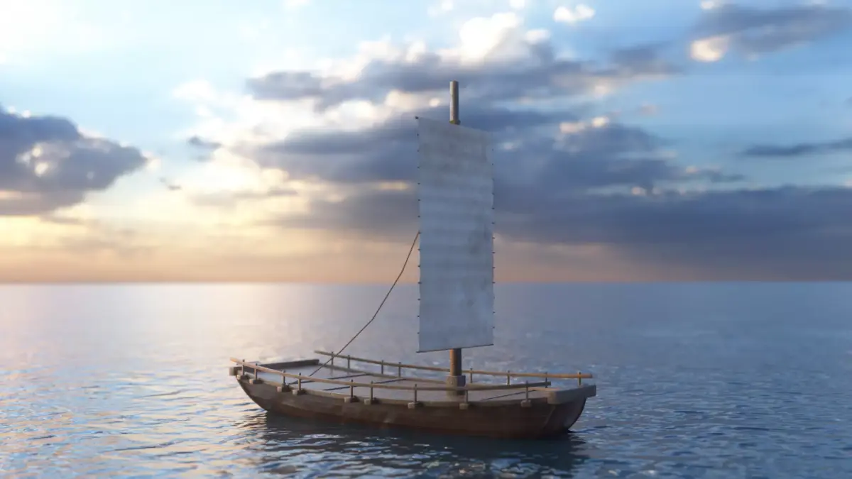 Korean Medieval Ship - Joseon Ferry model 3D model