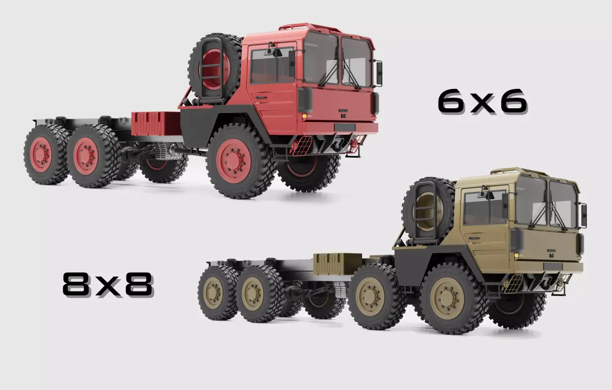 MAN KAT1 3D Model - 6x6 and 8x8 Trucks 3D model