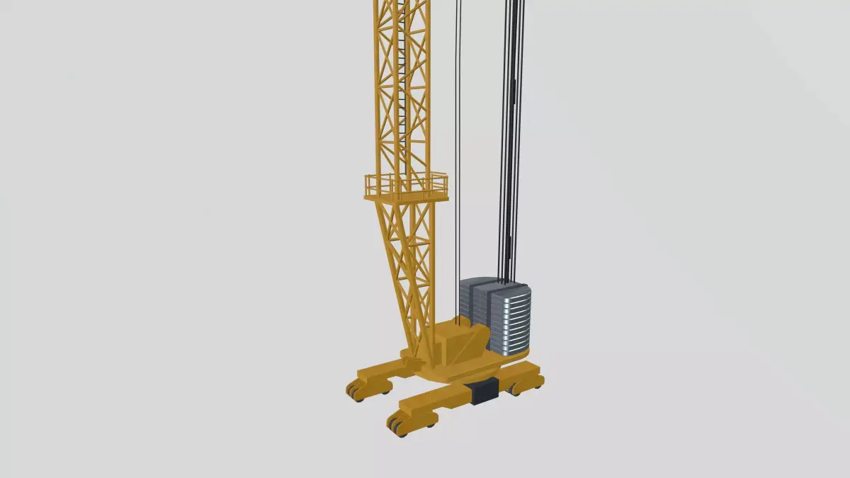 Tower Crane Low-poly 3D model 2