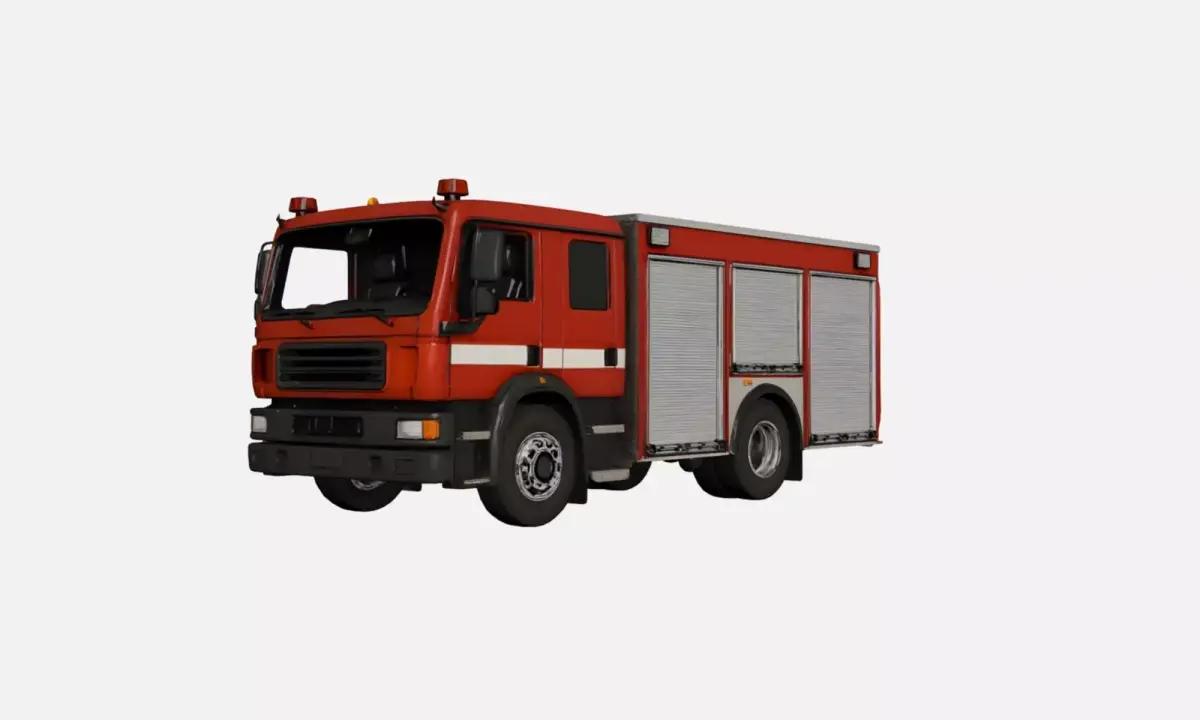 Realistic Fire Truck Detailed Emergency Vehicle 01 3D model