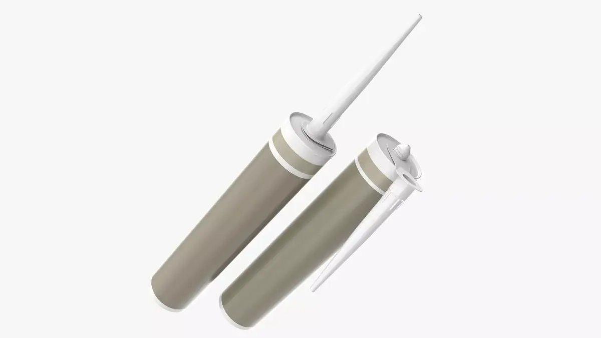 Cartridge sealant open close mockup 3D model
