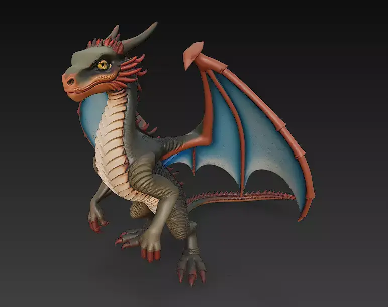 Dragon Realistic 3D Model Basic - Low Poly Realistic Low-poly 3D model