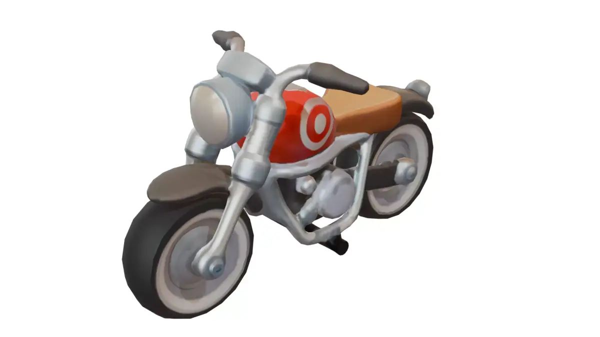 Stylized retro motorcycle 3D model