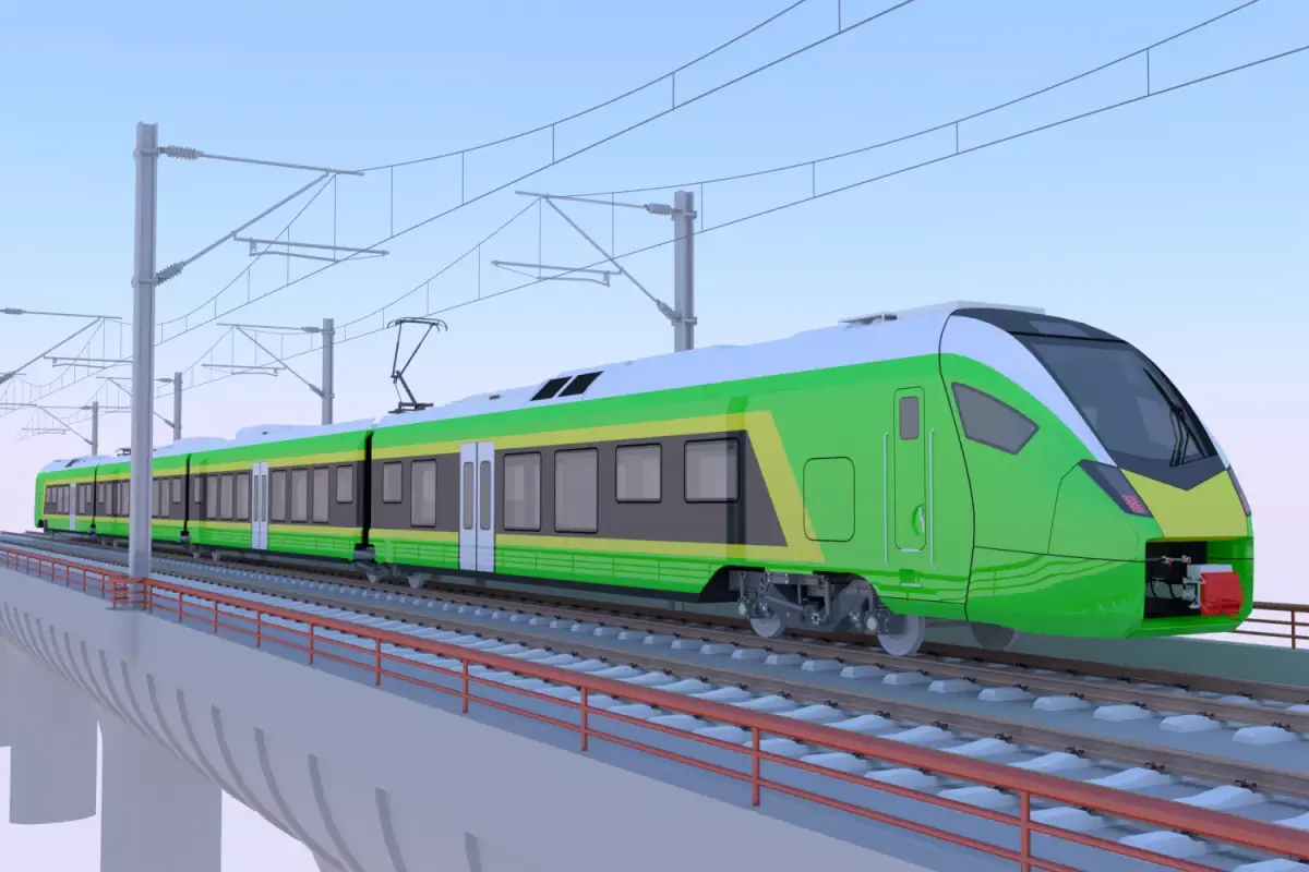 Bridge with Stadler Flirt 3D model