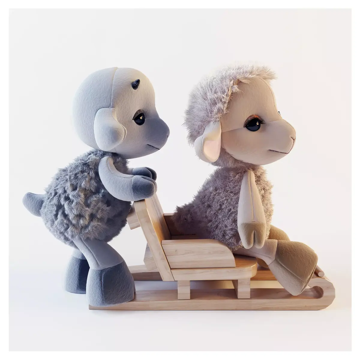 Sheep and goat toy 3D model