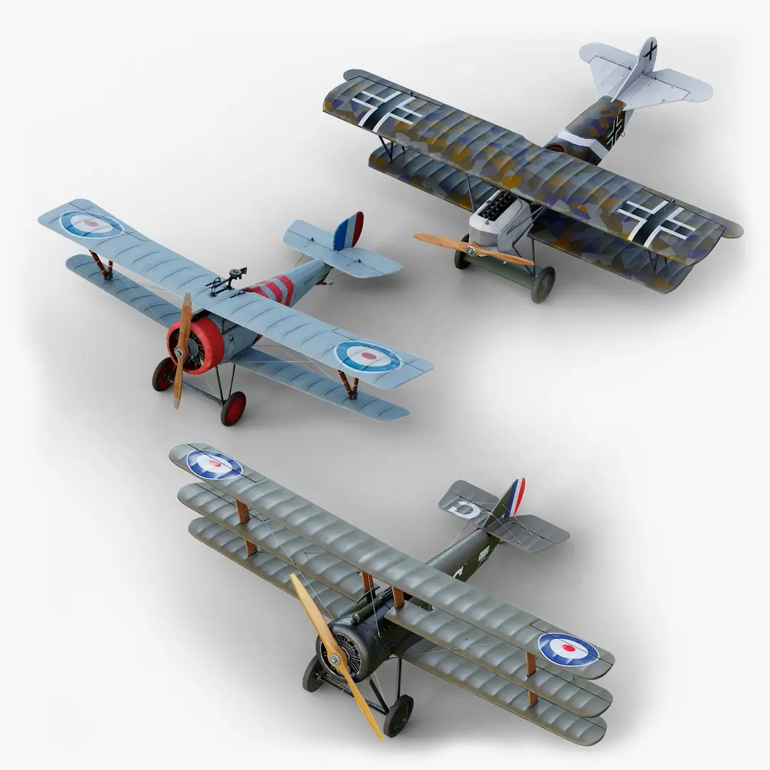 Airplanes WW1 Collection GameReady 3D model