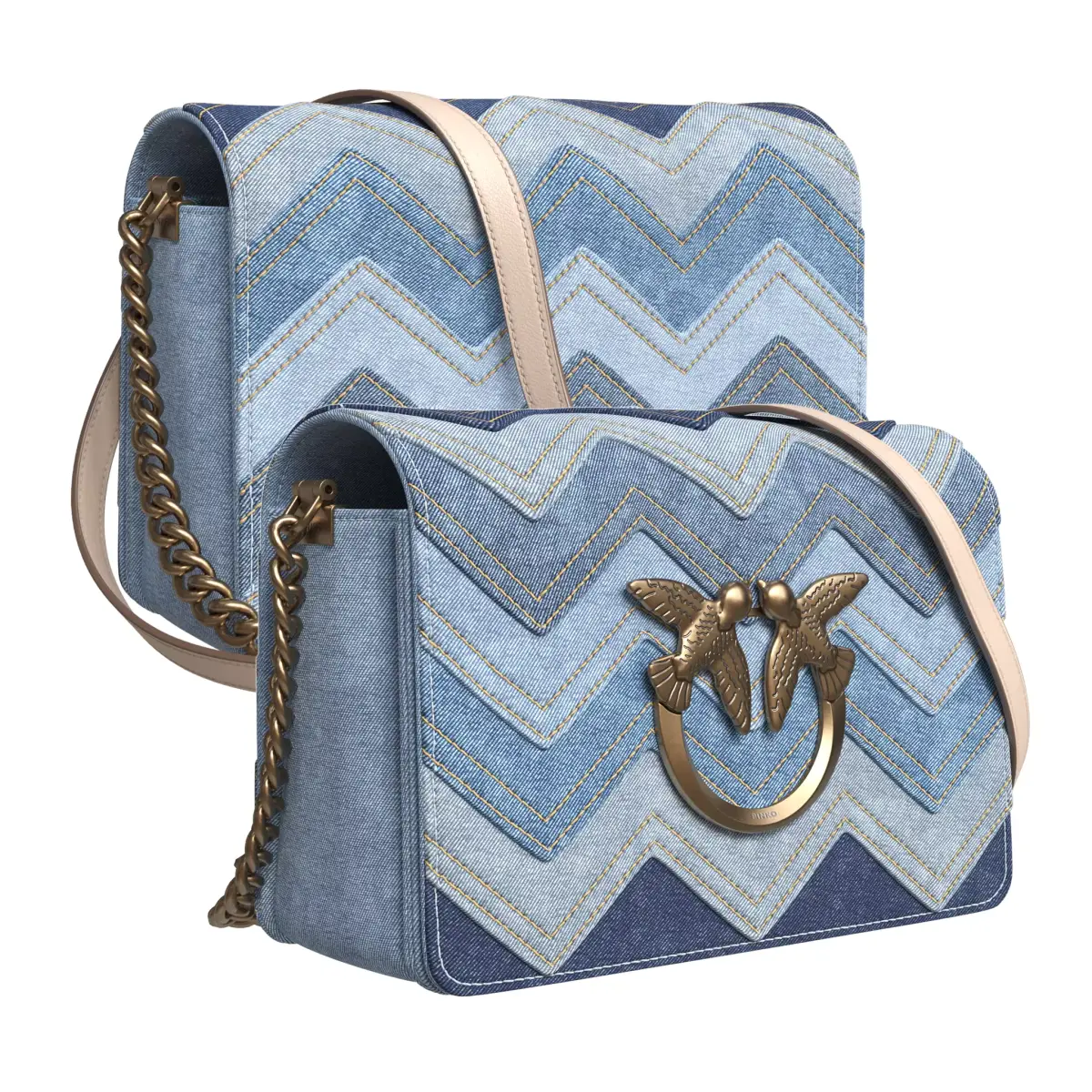 PINKO mini Love Click denim shoulder bag 3D model