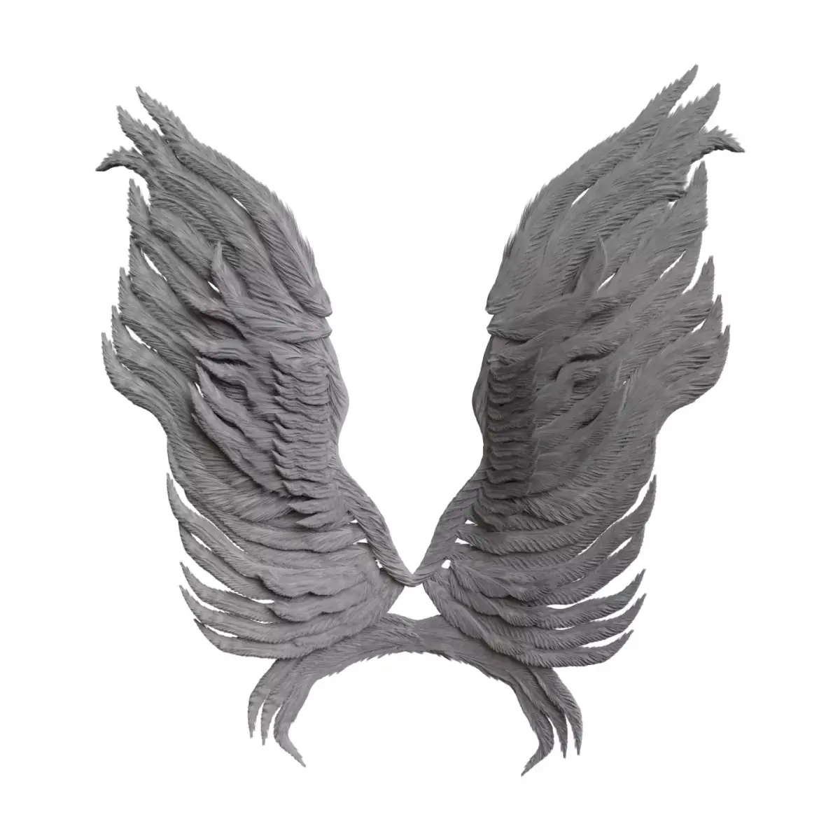 Realistic Angel Wings Procedural rigged and animated Free 3D model