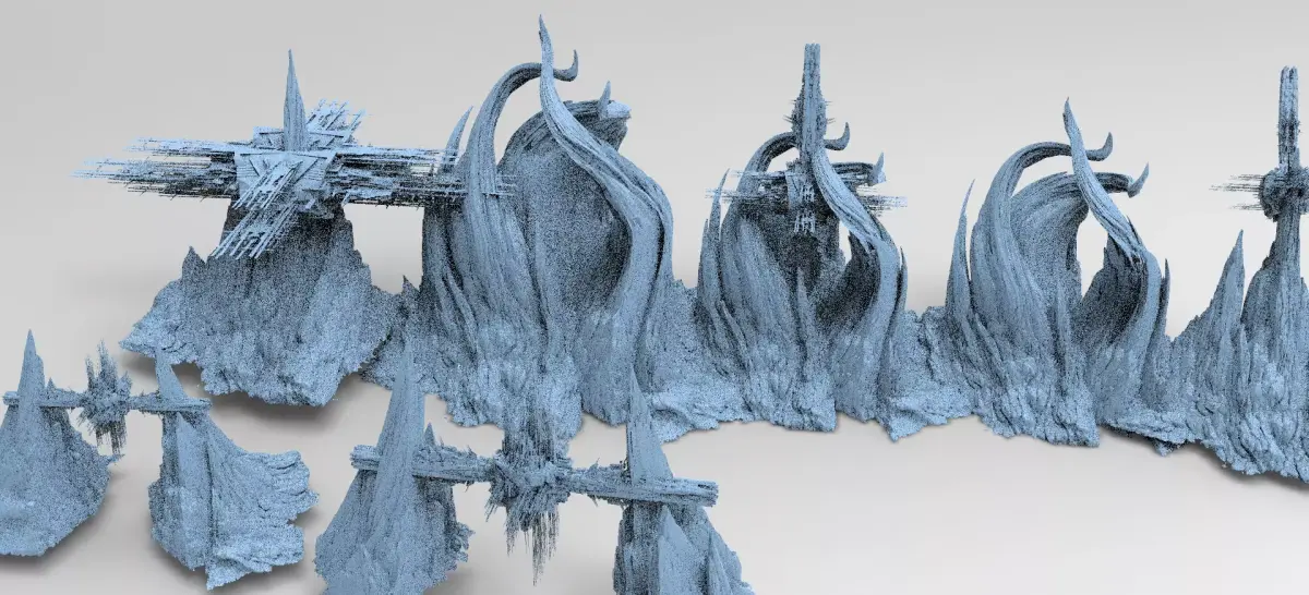 Spaceship City Sci-Fi Mountain Kit bash 3D model