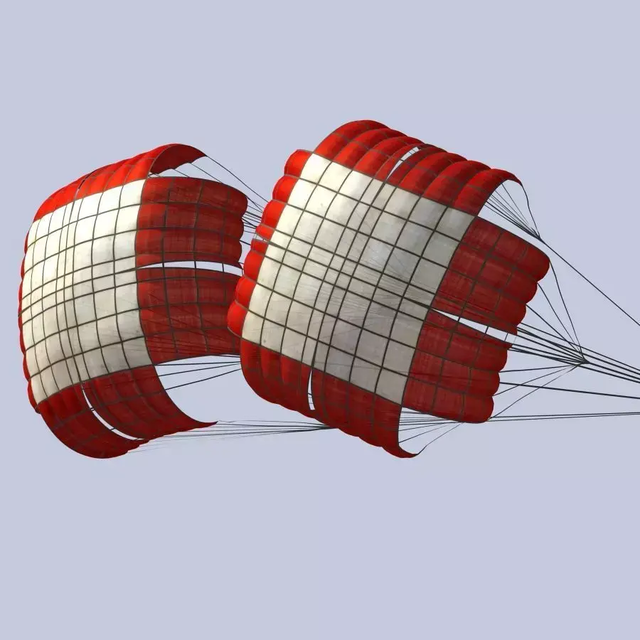 Braking parachute Low-poly 3D model