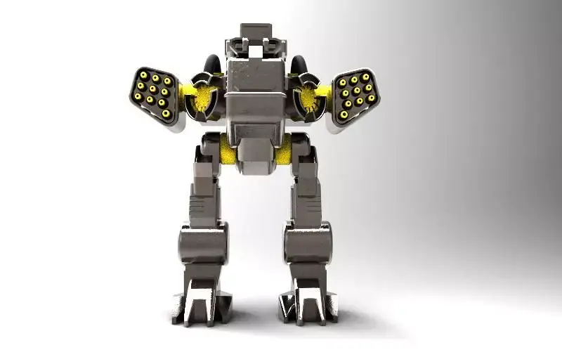 Mech 6 toy robot with two arms Free 3D print model