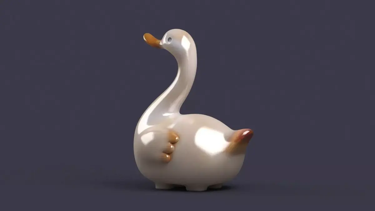 swan birds art sculptures beak sky flying sparrow 3D model
