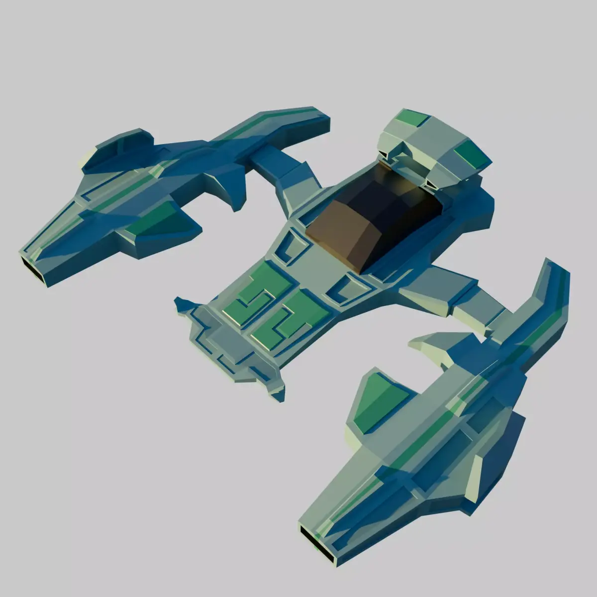 Low poly spaceship Free 3D model