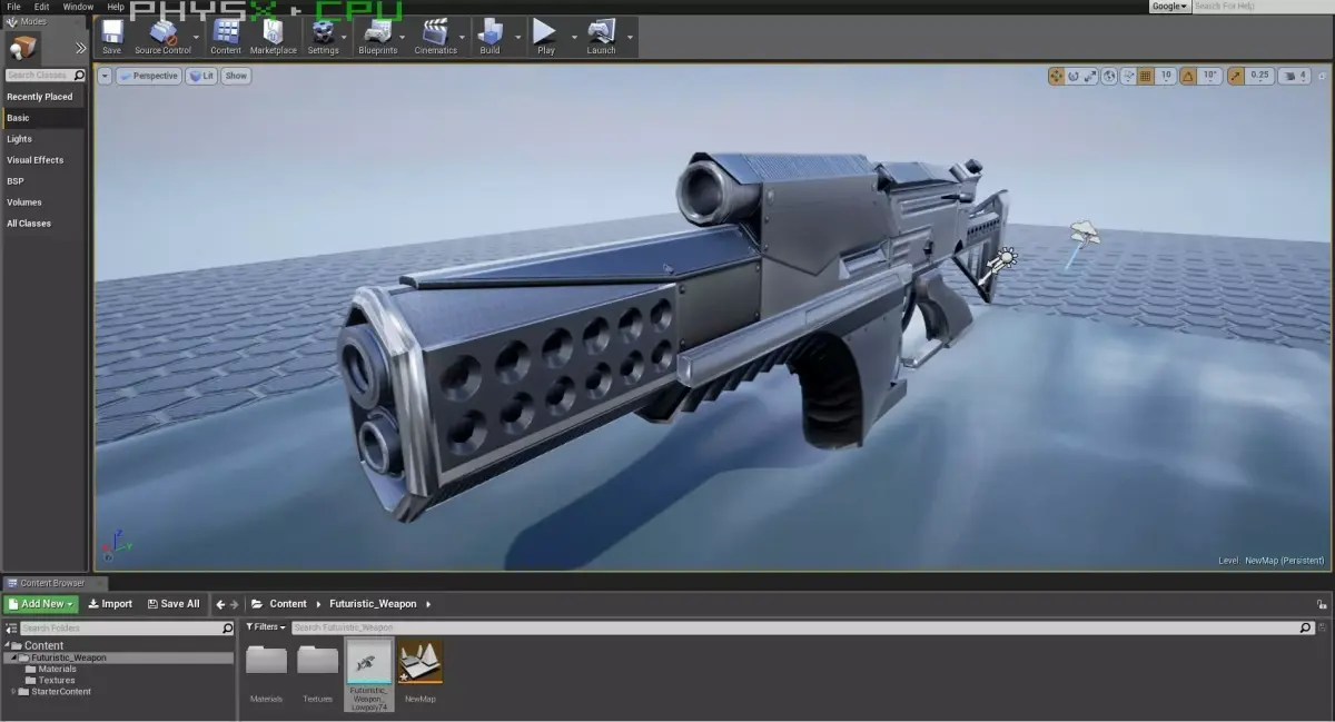Futuristic Weapon Concept Low Poly Version Low-poly 3D model
