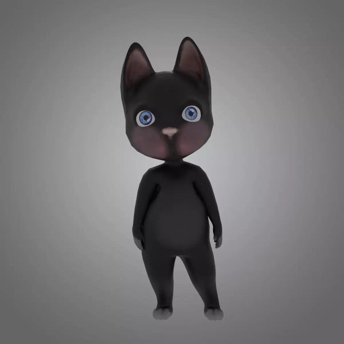 LowPoly 3D model of a kitten Low-poly 3D model