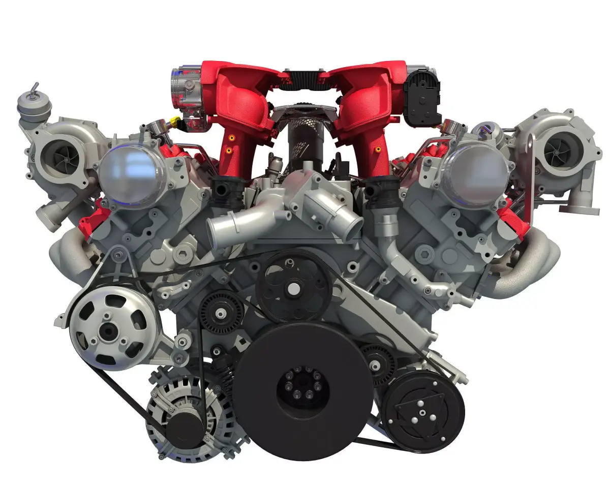 Ferrari 488 GTB Twin Turbocharged V8 Engine 3D model
