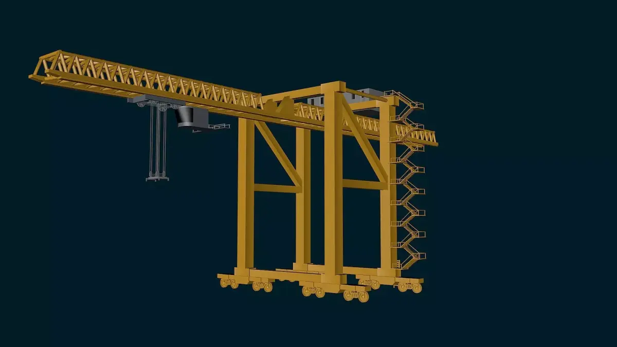 Containter Crane Low-poly 3D model