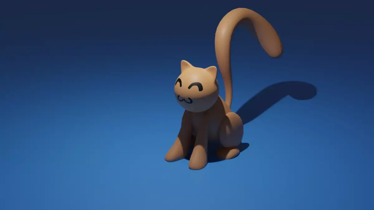 Cute Stylized Toon Cat Low-poly 3D model