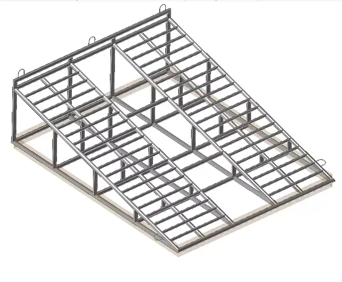 Rampla metal frame with two ladders 3D model