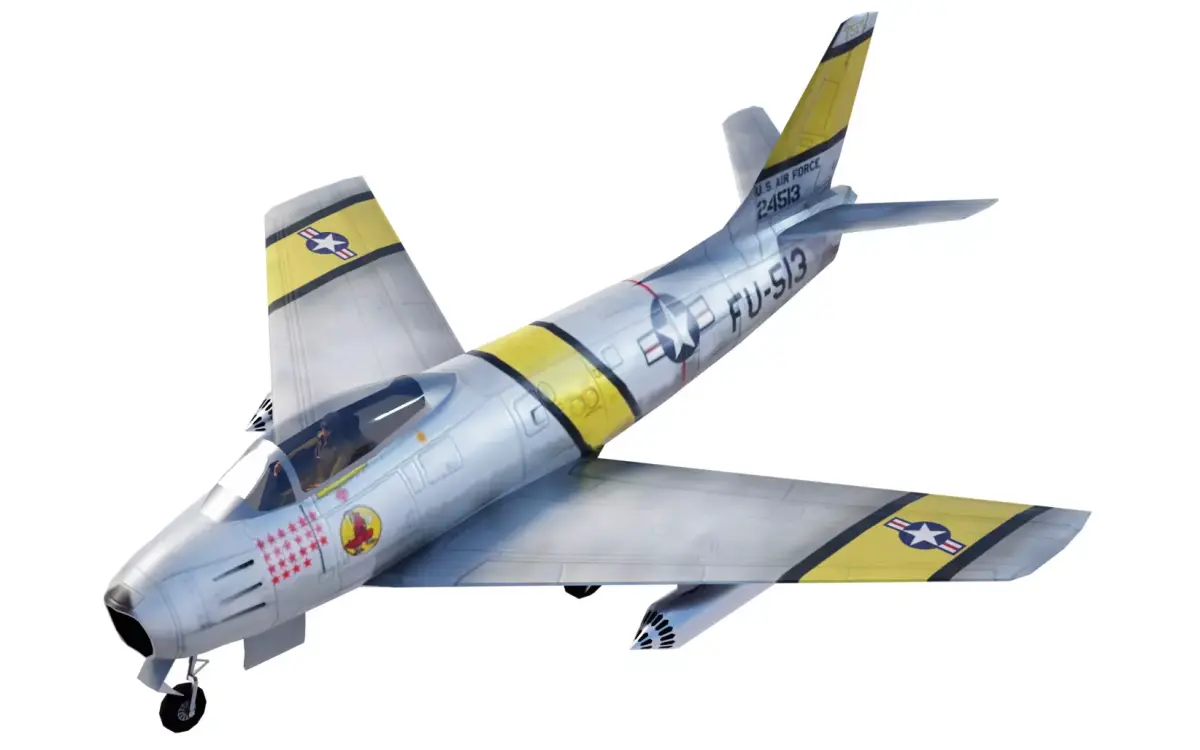 North American F 86 Sabre Free low-poly 3D model