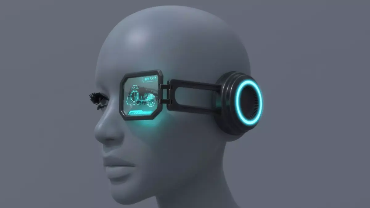 Sci fi and military monocle glasses goggles 3D model