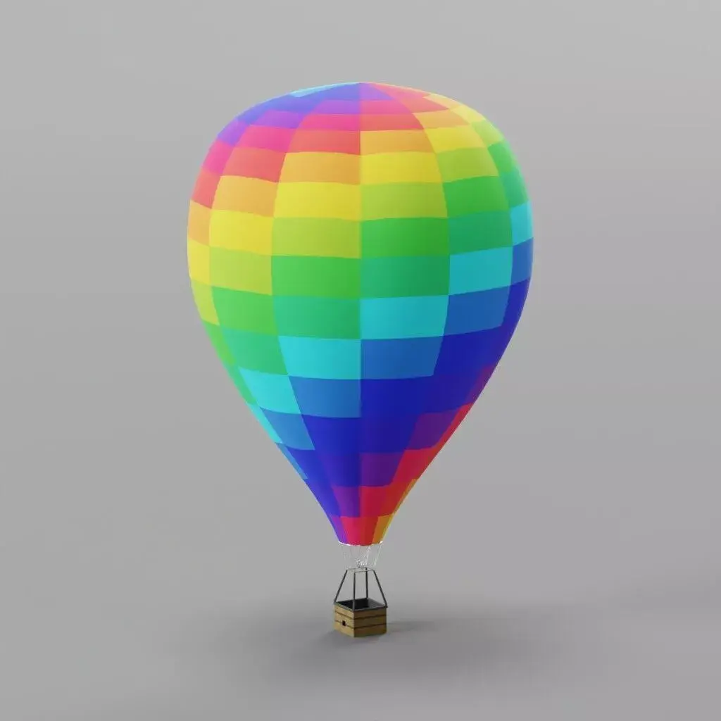 Hot Air Balloon Low-poly 3D model purchase