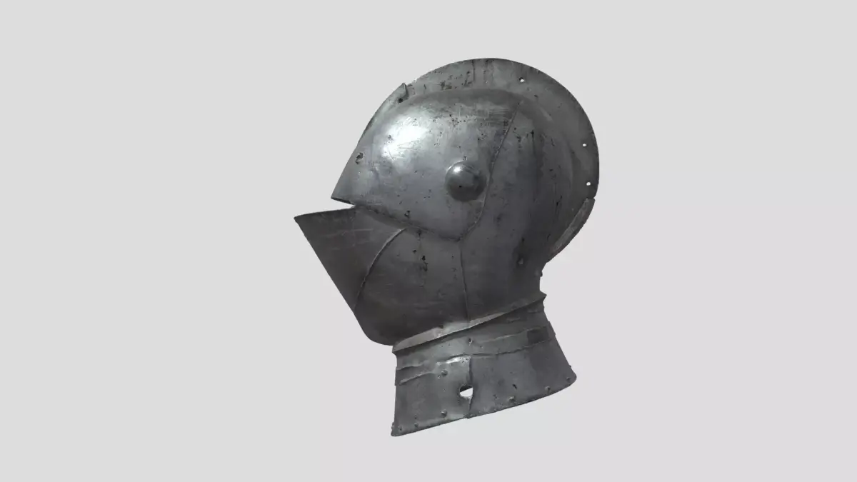 Steel Knight Helme Low-poly 3D model
