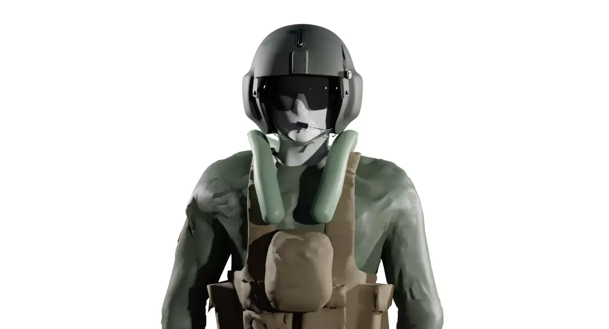 Black Hawk Helicopter Pilot Costume Rigged Low-poly 3D model