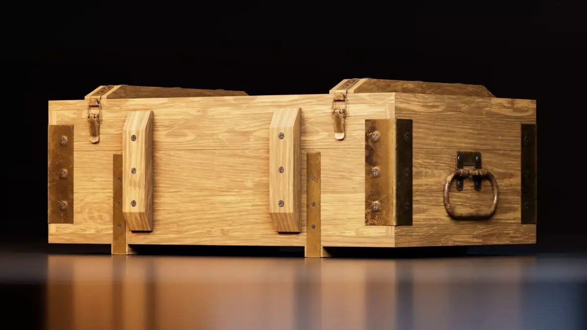 Wooden Storage Chest 3D model